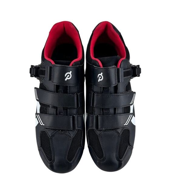 Peloton Cycling Shoes Size 46 w/ Look Delta Cleats Black Red Indoor Bike